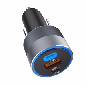 Car laadija Forcell F-Energy Alu 2 x USB C + USB A QC4.0 PD SFC2.0 4,5A 65W hall