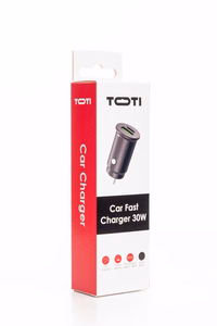 SEEK TOTI 30W Type-C + USB-A автомобильное быстрое зарядное устройство, черный