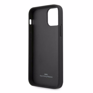 BMW nahast deebossi ümbris iPhone 12 Pro Max'ile - must