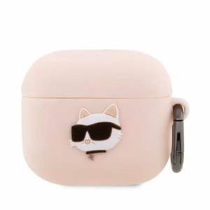 Karl Lagerfeld KLA3RUNCHP AirPods 3 cover roosa/roosa Silicone Choupette Head 3D