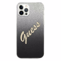 Guess GUHCP12MPCUGLSBK iPhone 12/12 Pro 6.1" must/must kõvakott Glitter Gradient Script