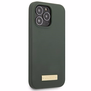 Guess GUHMP13XSPLA iPhone 13 Pro Max 6.7" roheline/khaki hard ümbris Silicone Logo Plate MagSafe