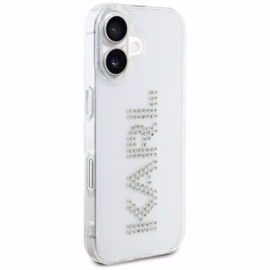 Karl Lagerfeld IML Rhinestones Logo iPhone 16 Ümbris - Läbipaistev