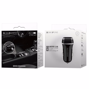 Borofone BZ2 Joyroad autolaadija 2 USB-A pordiga, 12 W, must