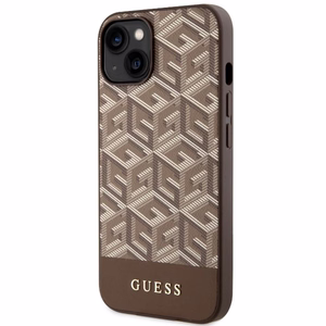 Guess GUHMP14MHGCFSEW iPhone 14 Plus 6.7" brown/brown hard ümbris GCube Stripes MagSafe