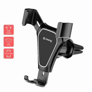 Crong Gravity Auto-Clip raskusjõul töötav auto telefonihoidik 4.7–6.5" telefonidele, must