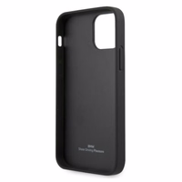 BMW Leather Curve perforeeritud ümbris iPhone 12 / iPhone 12 Pro jaoks - must