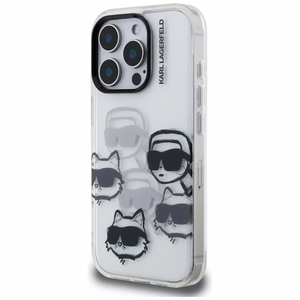 Karl Lagerfeld IML Multi K&C Head Pattern Ümbris jaoks iPhone 16 Pro Max - Läbipaistev