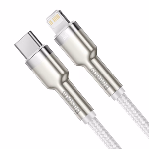 USB-C kaabel jaoks Lightning Baseus Cafule, PD, 20W, 1m (valge)