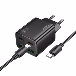 Phone Laadija Hoco 2 x USB C + 2 x USB A QC3.0 PD 3A 30W + Kaabel USB C to USB C N56 must