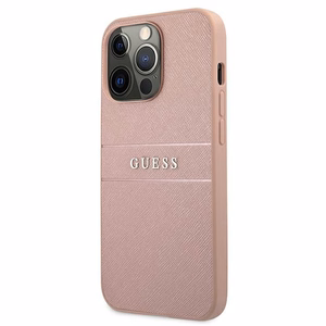 Guess GUHCP13XPSASBPI iPhone 13 Pro Max 6.7" розовый/розовый жёсткий чехол Saffiano Stripe