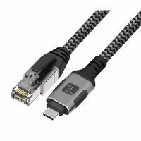 Techly ICOC U3C-RJ45-030 networking cable hõbedane, must 3 m Cat6 F/UTP (FTP)