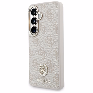 Guess case 4G Big Rhinestone Triangle Strap MagSafe for Samsung Galaxy S26 pink