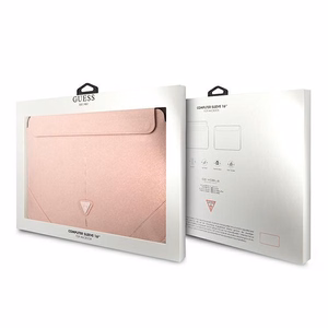 Guess Saffiano Triangle Logo ümbris jaoks a 16" laptop - roosa