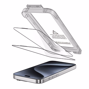 Tech-Protect Quick Set+ 2-pack karastatud klaas jaoks iPhone 15 Pro - must