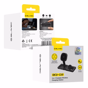 Blavec Induktsioonilaadija BQI-02 Qi 15W magnetiline Magsafe 3 in 1 Apple/Samsung Watch (BQI02-QIMB) must