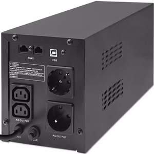 Qoltec 53770 katkematu toiteallikas (UPS) Line-Interactive 1.5 kVA 900 W 2 AC pistikupesa