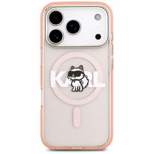 KARL LAGERFELD ümbris jaoks IPHONE 17 Pro compatible with MagSafe KLHMP17LHGCHGKBP (IML Choupette Sketch Logo) roosa