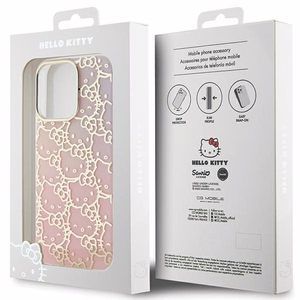 Hello Kitty IML Gradient Electrop Crowded Kitty Head Ümbris jaoks iPhone 15 Pro - Roosa