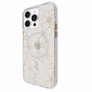 Case-Mate Floral Gems MagSafe ümbris seadmele iPhone 15 Pro Max, kuldne