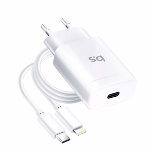 Phone charger sinine Star USB C QC4.0 PD 3A 18W + cable USB C to Lightning TFK-TC-1099C valge
