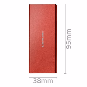 Qoltec 51831 korpus | M.2 SSD | SATA | NGFF | USB 3.0 | Super speed 5Gb/s | 2TB | punane