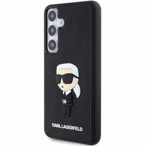Karl Lagerfeld 3D Rubber Ikonik ümbris jaoks Samsung Galaxy S24 - must