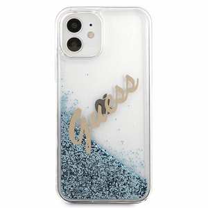 Guess GUHCP12SGLVSBL iPhone 12 mini 5.4" sinine/sinine kõvakaaneline Glitter Vintage Script korpus
