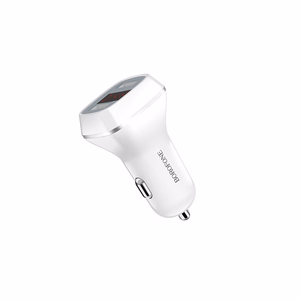 Borofone BZ3 Joyroad autolaadija 2 USB-A pordiga, 12 W, digitaalse näidikuga, valge