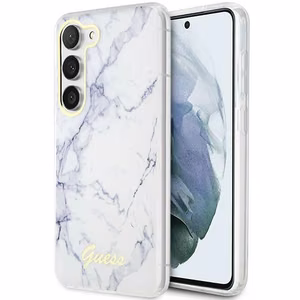 Guess GUHCS23SPCUMAH S23 S911 valge/valge hardcase Marble