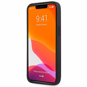 AMG AMHCP14XGSEBK Leather Debossed Lines ümbris seadmele iPhone 14 Pro Max 6.7", must