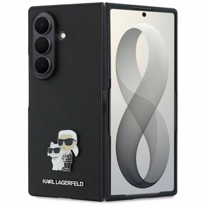 Must Karl Lagerfeld Saffiano Karl & Choupette Pin ümbris Samsung Galaxy Z Fold8 Ultra telefonile