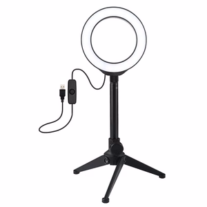 LED Ring Lamp 12cm koos Desktop Tripod Mount up to 21.8cm, USB