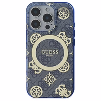 Guess IML Peony jaoks 4G Background MagSafe Ümbris jaoks iPhone 16 Pro - sinine