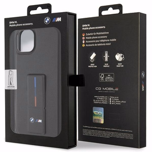 Чехол BMW Grip Stand Hot Stamp для iPhone 14 15 13 - чёрный