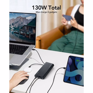 Powerbank Veger TCE130 (W2503) PD 130W 25000 mAh with built-in Type C cables / Lightning black