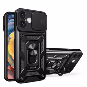 Hybrid Armor Camshield iPhone 16 Armored Ümbris with Camera Cover and Stand - Must