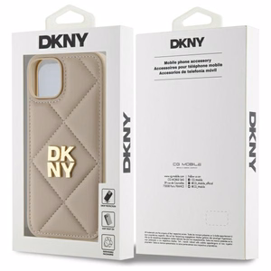 DKNY Quilted Stack Logo iPhone 14 Ümbris - Beige