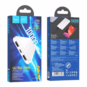Powerbank Hoco 10000 mAh 2,1A J100 valge