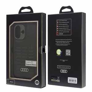 Audi Synthetic Leather MagSafe iPhone 16 6.1" must/must hardcase AU-TPUPCMIP16-GT/D3-BK