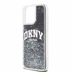 DKNY ümbris jaoks iPhone 15 Pro Max 6,7" DKHCP15XLBNAEK must HC liquid glitters w arch logo