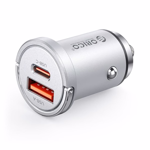 Orico MiniRing Pro 45W USB-A + USB-C autolaadija - hõbedane