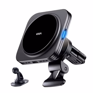ESR Halolock Magnetic QI2 Car Hoidja koos MagSafe 15W Induktiivne Laadija jaoks Air Vent - must