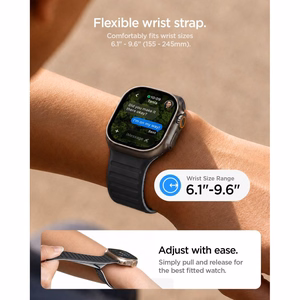 Spigen Athlex Air M rihm Apple Watch 44 / 45 / 46 / 49 mm jaoks, must ja hall