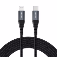 Choetech IP0039 USB-C / Lightning MFi kaabel, 1.2m long - must