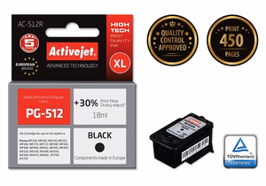 Activejet AC-512R – must tindikassett, asendab Canon PG-512, 18 ml, Premium