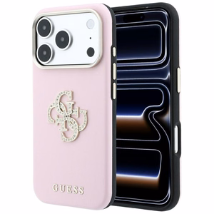 Guess Smooth & Big Strass Logo ümbris iPhone 18 Pro Max / 17 Pro Max – roosa