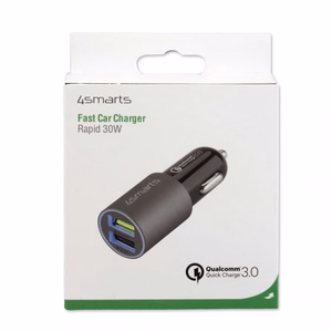 Автомобильное зарядное устройство Rapid 30W с Quick Charge, матовый серый