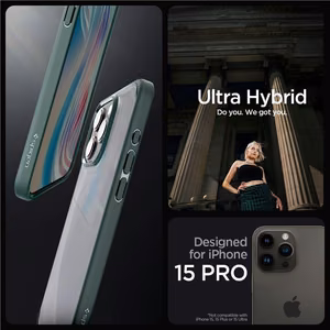 Spigen Ultra Hybrid iPhone 15 Pro Ümbris - tumeroheline