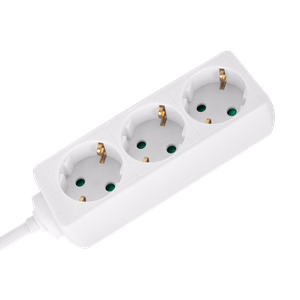 REBEL Saksa tüüpi 3 pesaga lülitita pikendusjuhe, 1,5 m, 3 x 1,0 mm, valge